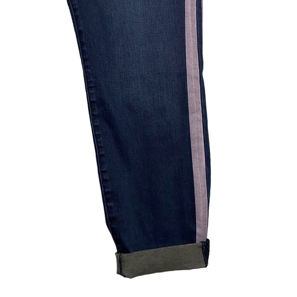 Kut from the Kloth Connie Ankle Skinny Jeans Folded Hem Pink Vertical Stripes 16 - Picture 9 of 16